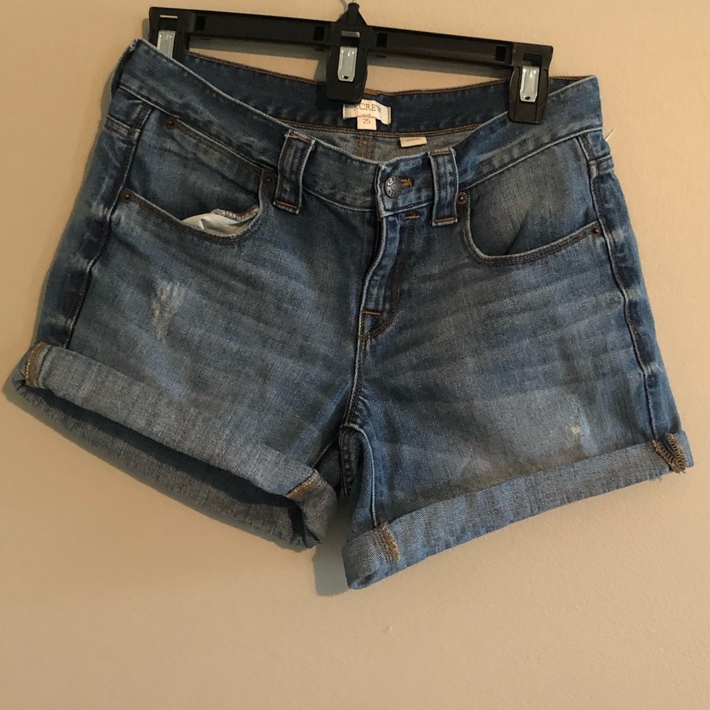J. Crew hi-waisted denim cuffed shorts